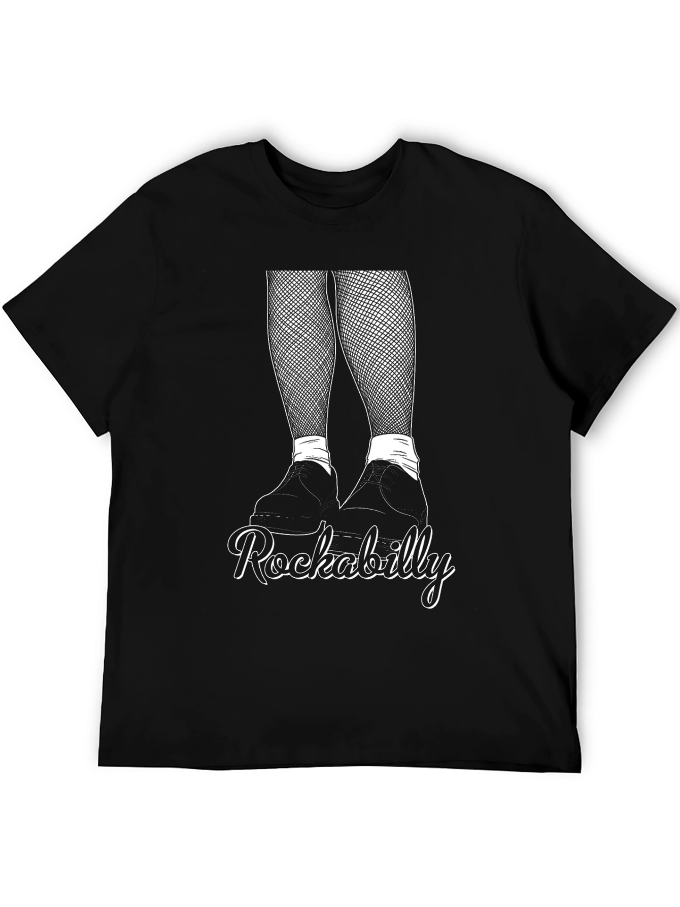 Rockabilly T-Shirt with Fishnet Legs Graphic