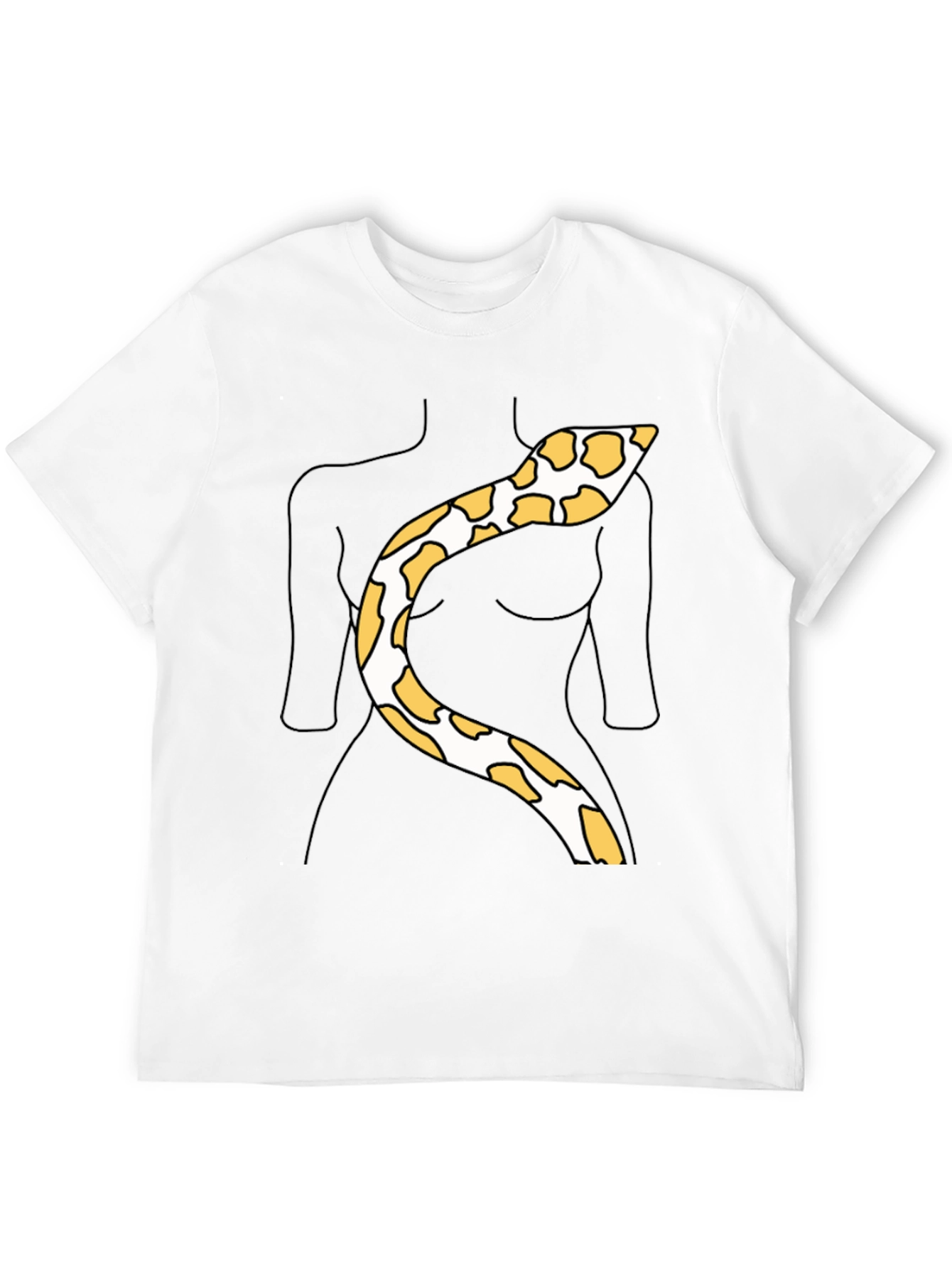 Snakeskin Print Tee - Funny Body Outline Top