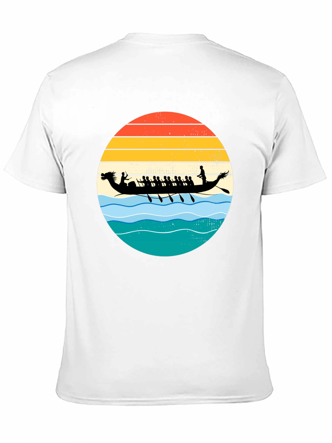 Dragon Boat Retro Sunset Graphic T-Shirt