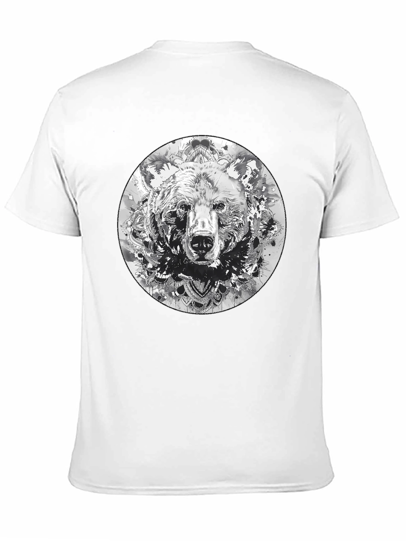 Bear Mandala Graphic Black T-Shirt