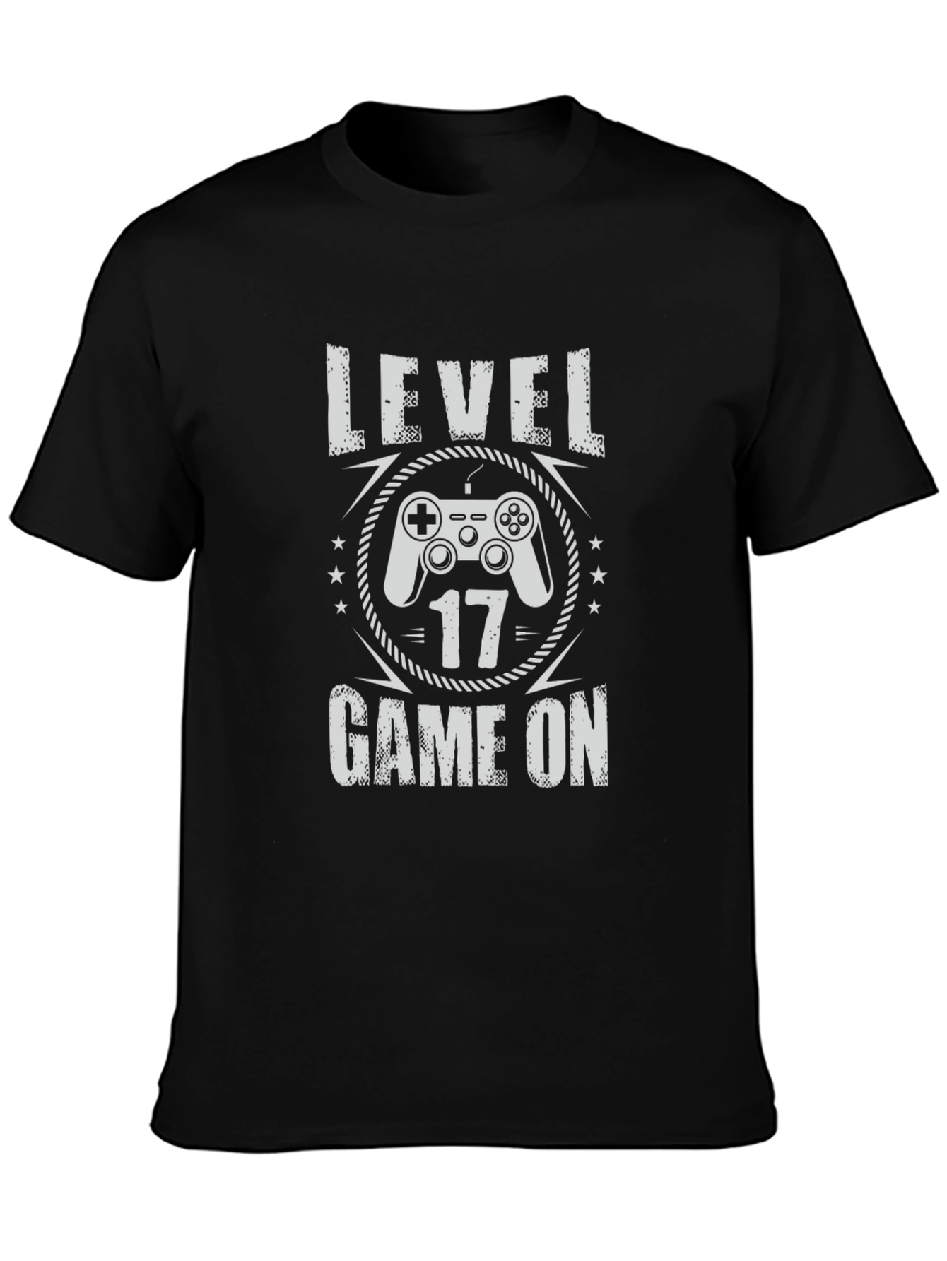 Level 17 Game On Black T-Shirt