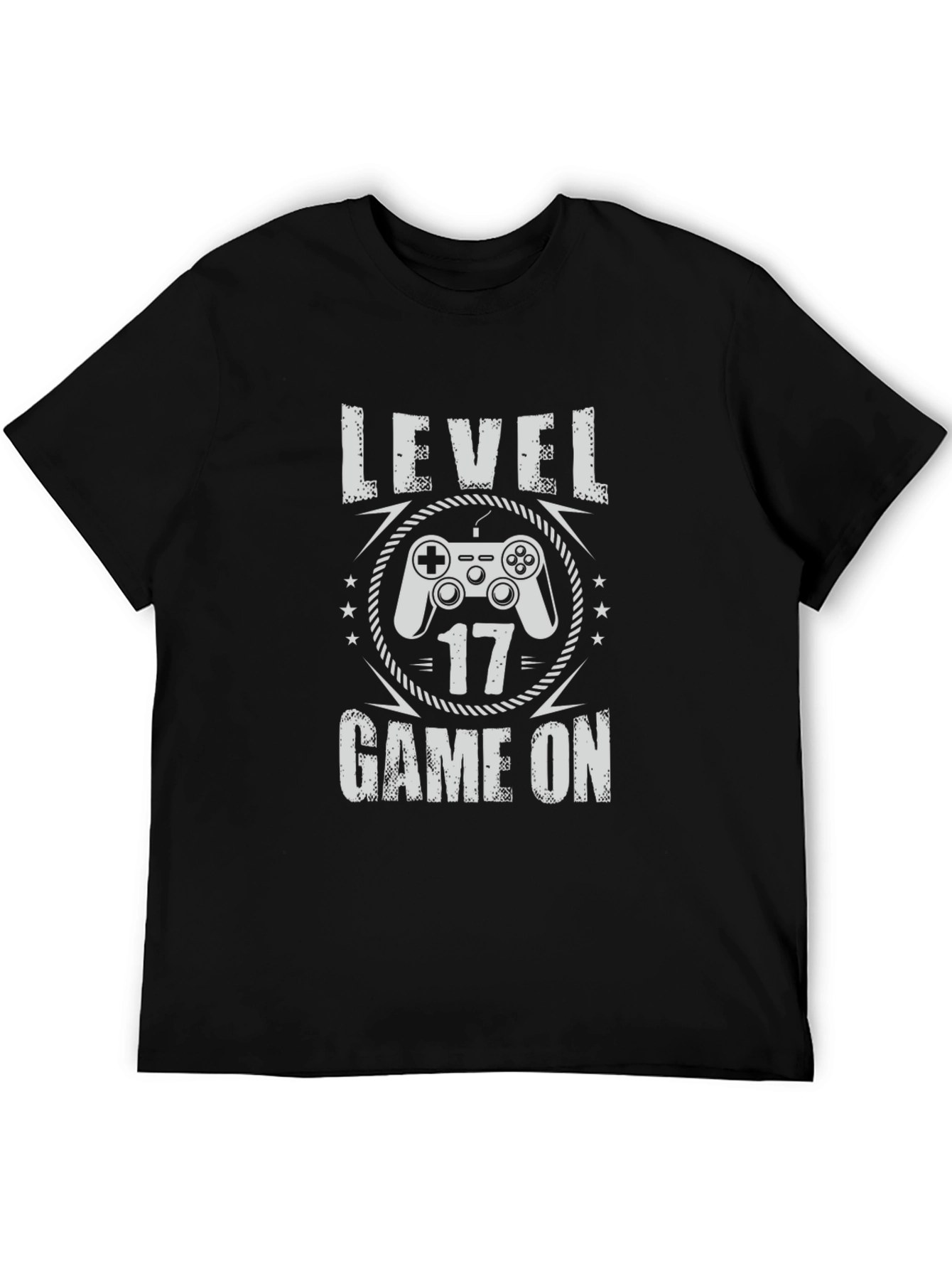 Level 17 Game On Black T-Shirt