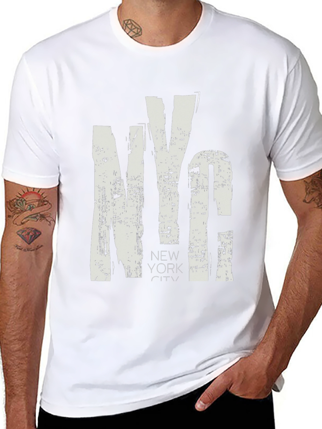NYC Grunge Style Black T-Shirt