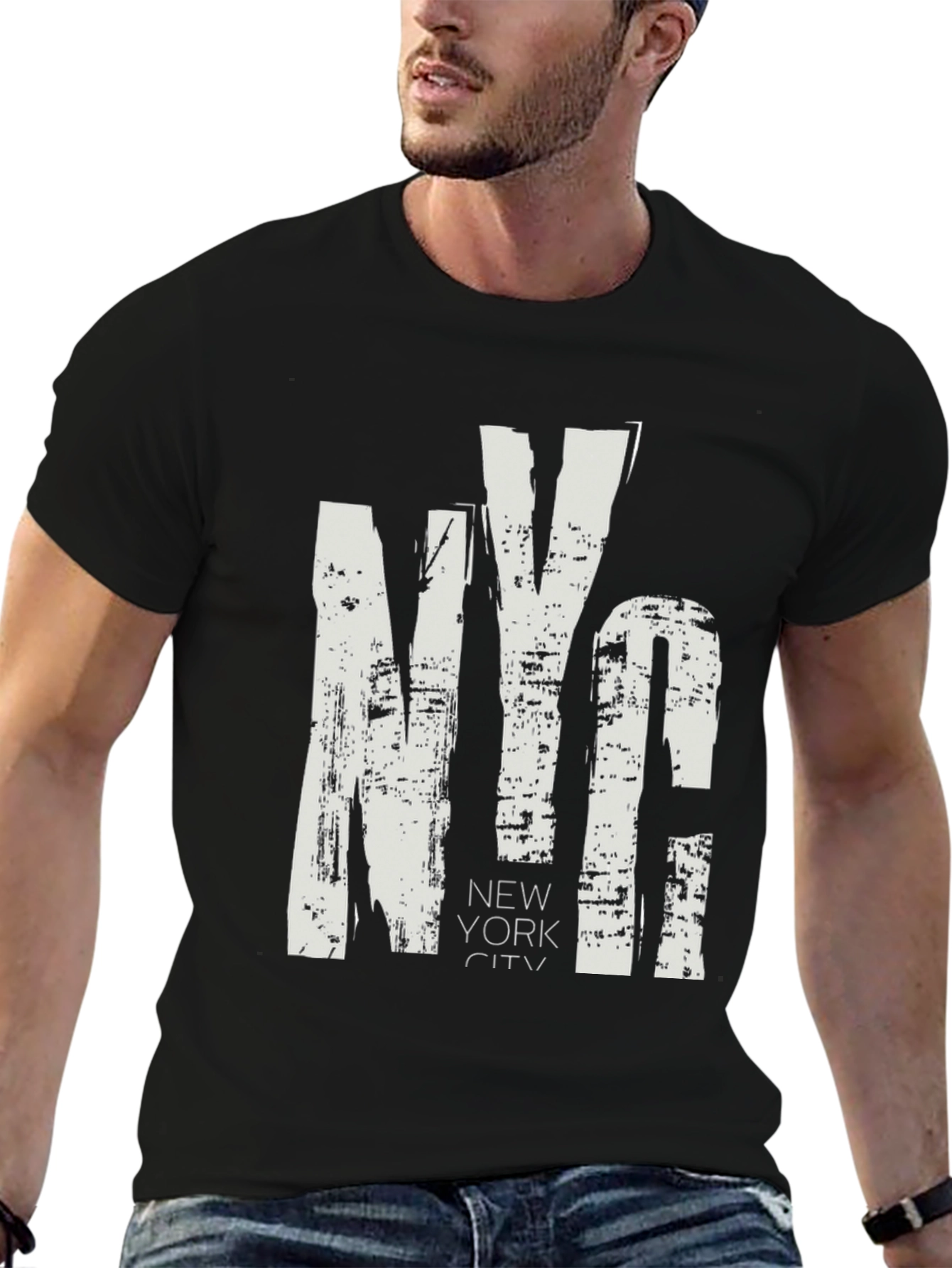 NYC Grunge Style Black T-Shirt