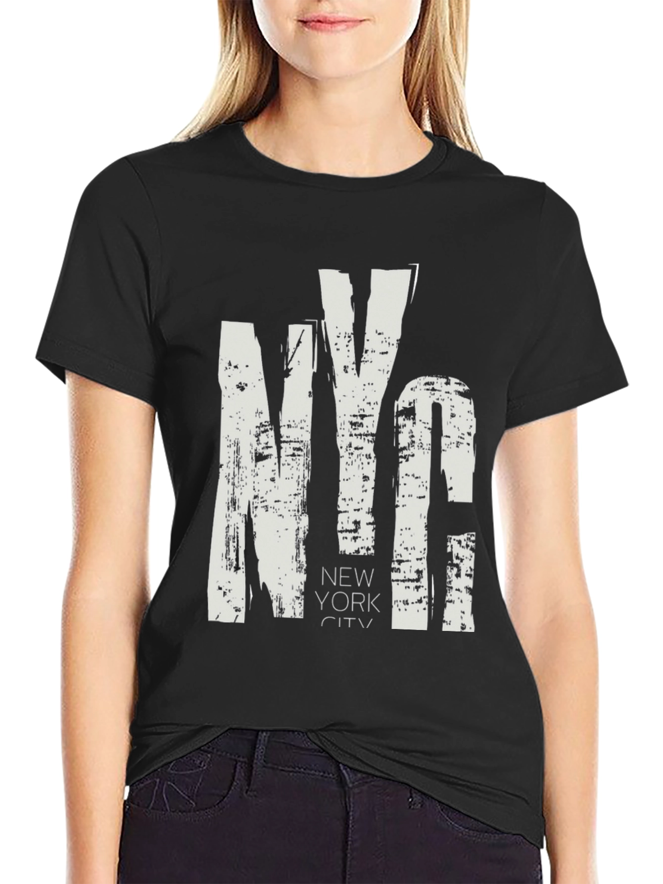 NYC Grunge Style Black T-Shirt