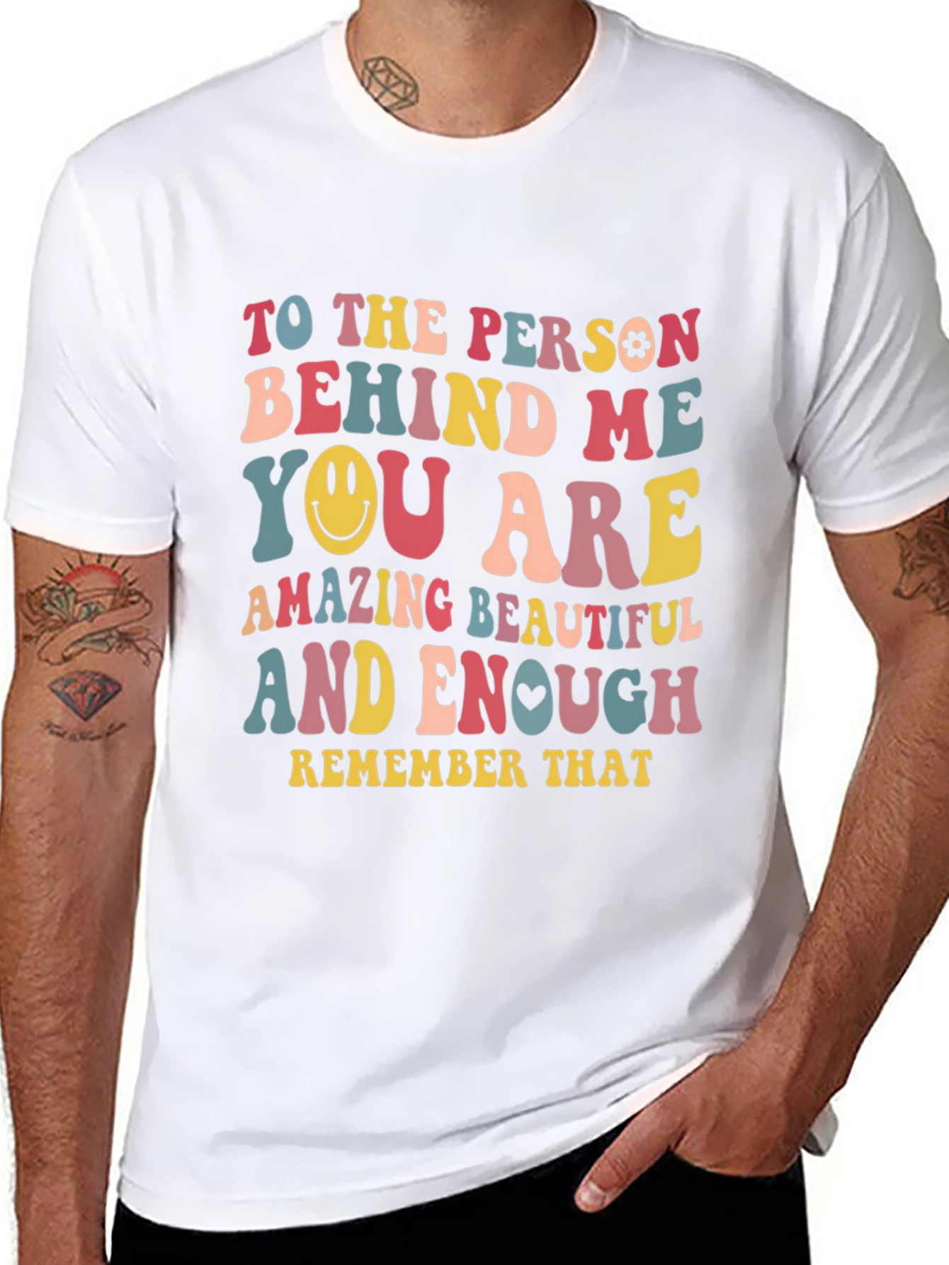 Inspirational Graphic T-Shirt - You are Amazing Beautiful Enough