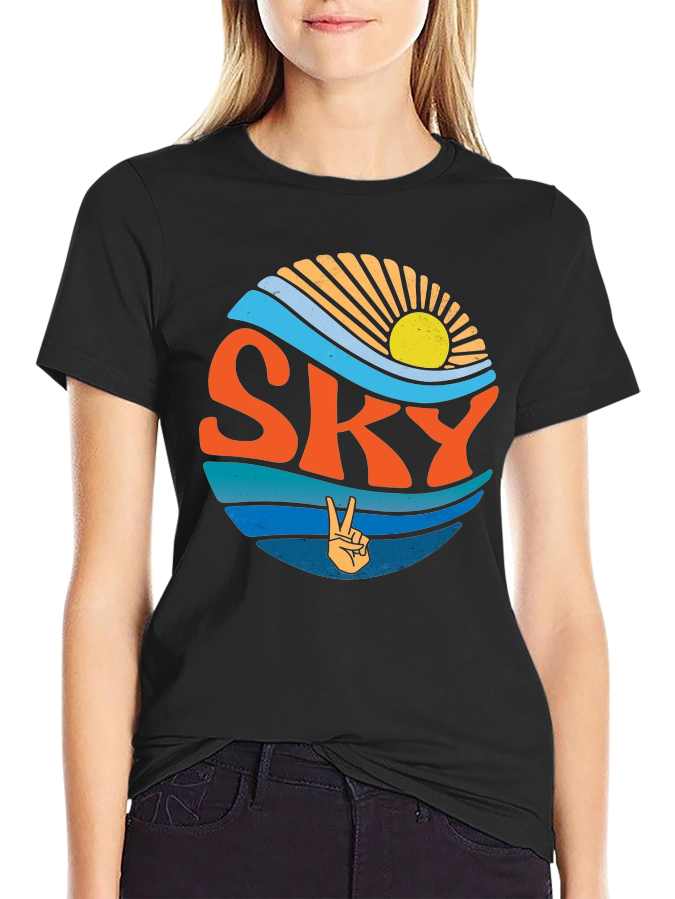 Retro SKY Peace Sign T-Shirt