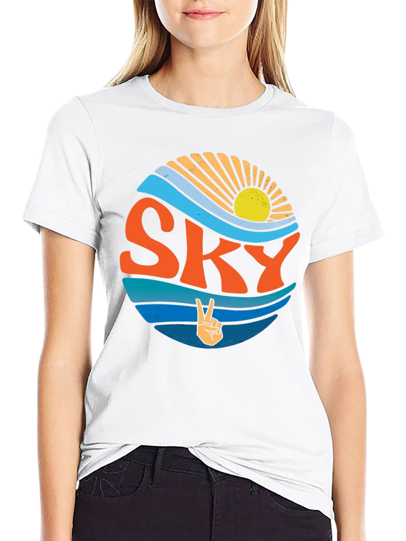 Retro SKY Peace Sign T-Shirt