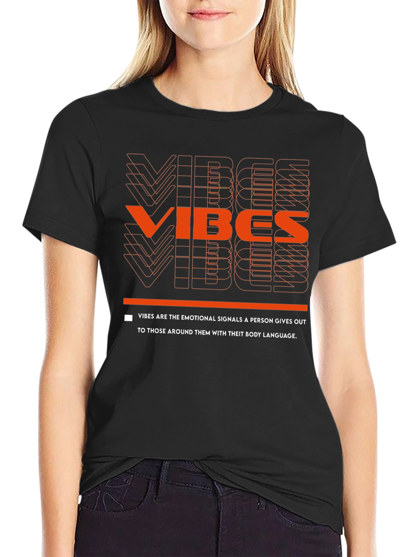 Vibes Graphic Tee - Emotional Signals Black T-Shirt