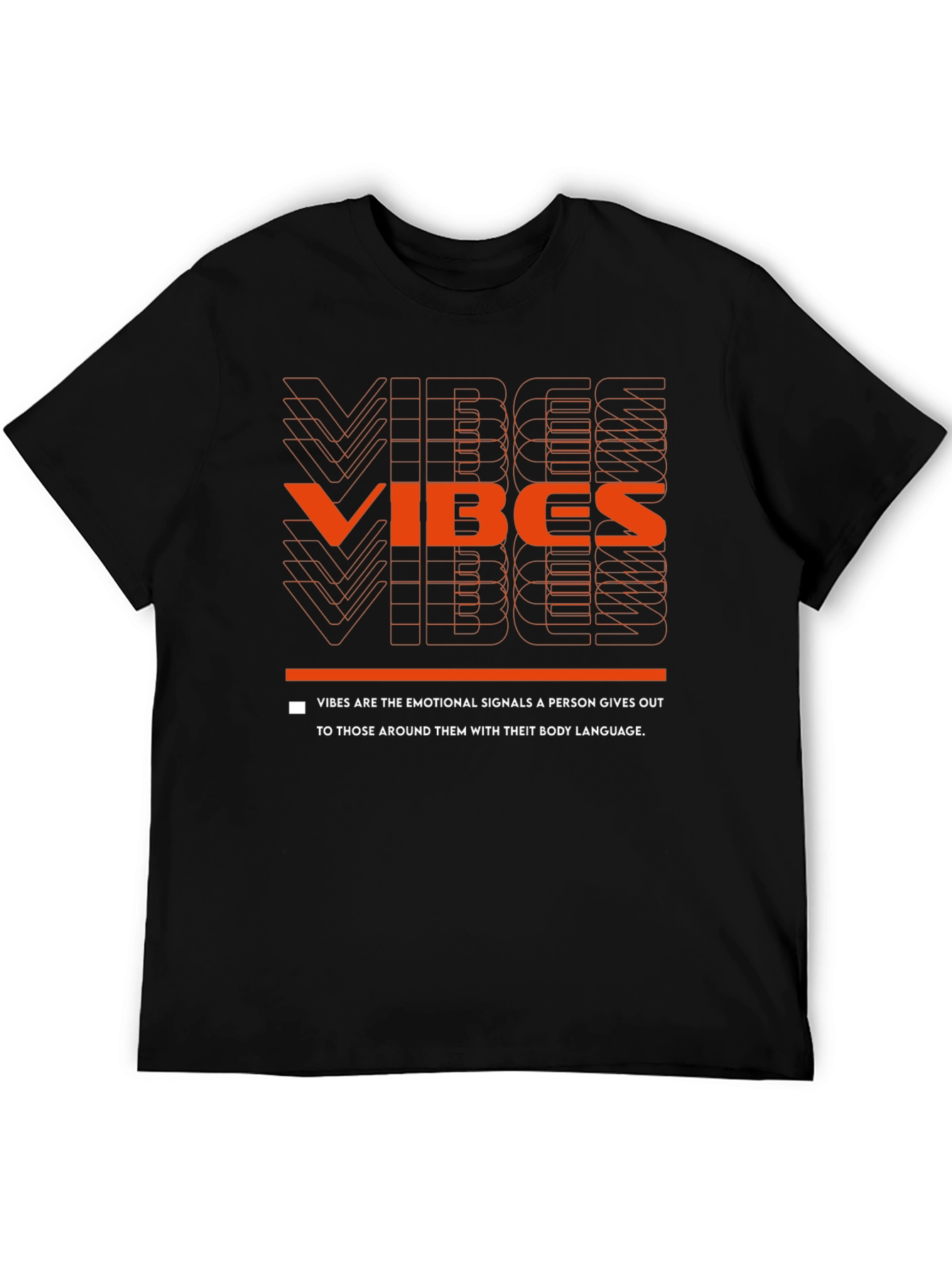 Vibes Graphic Tee - Emotional Signals Black T-Shirt