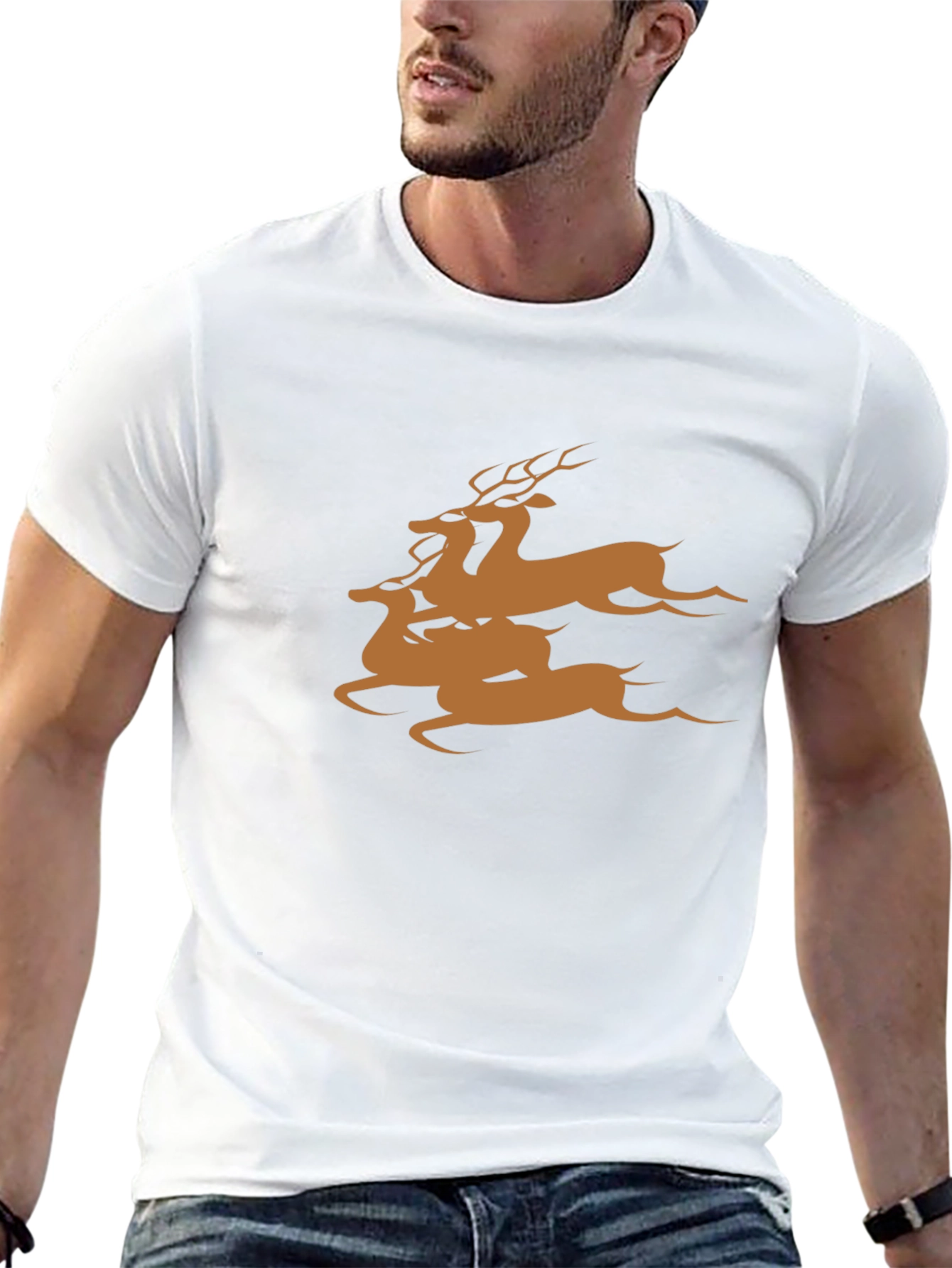 Black Deer Graphic Tee - Stylish Casual Wear