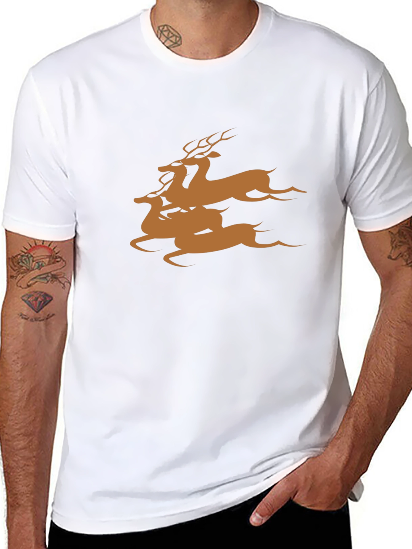 Black Deer Graphic Tee - Stylish Casual Wear
