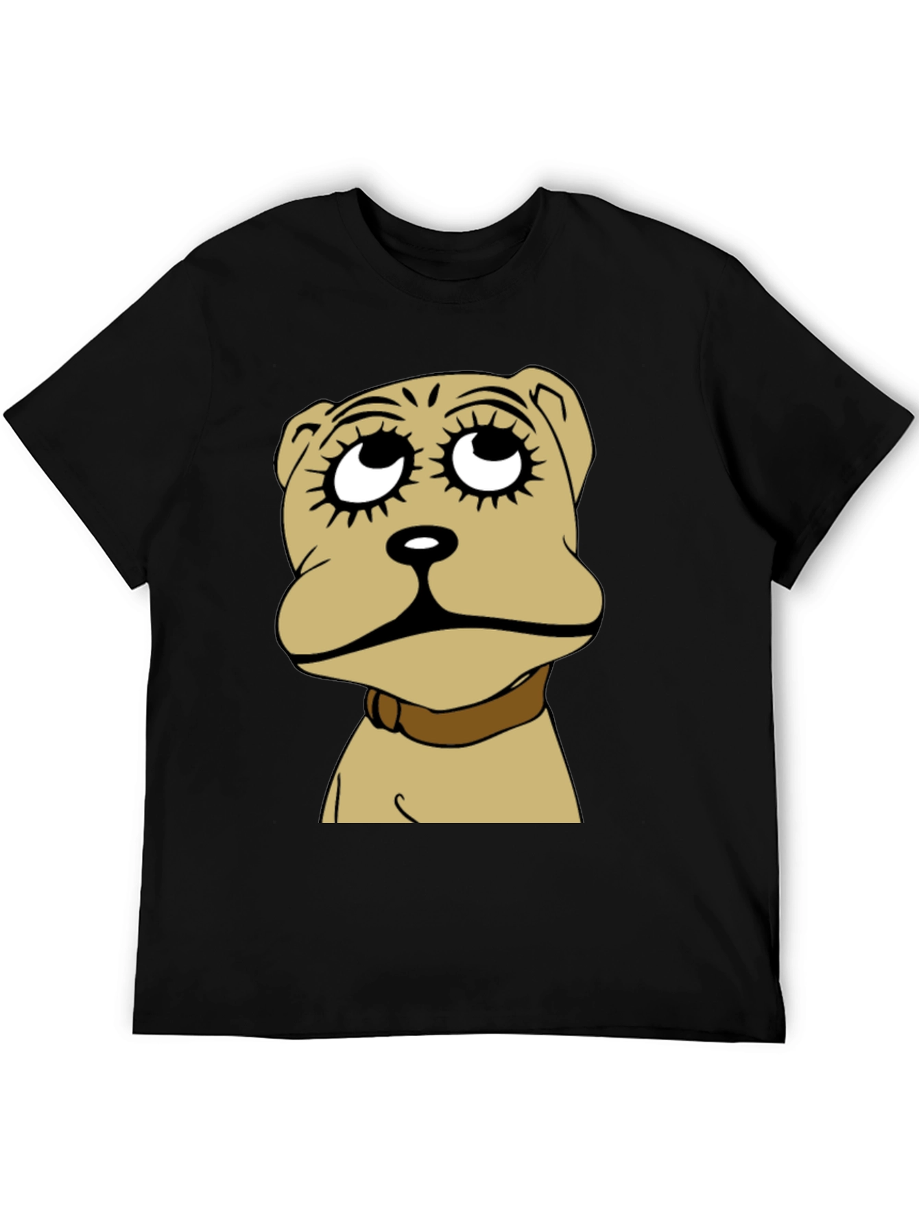 Dog Cartoon Graphic Black T-Shirt