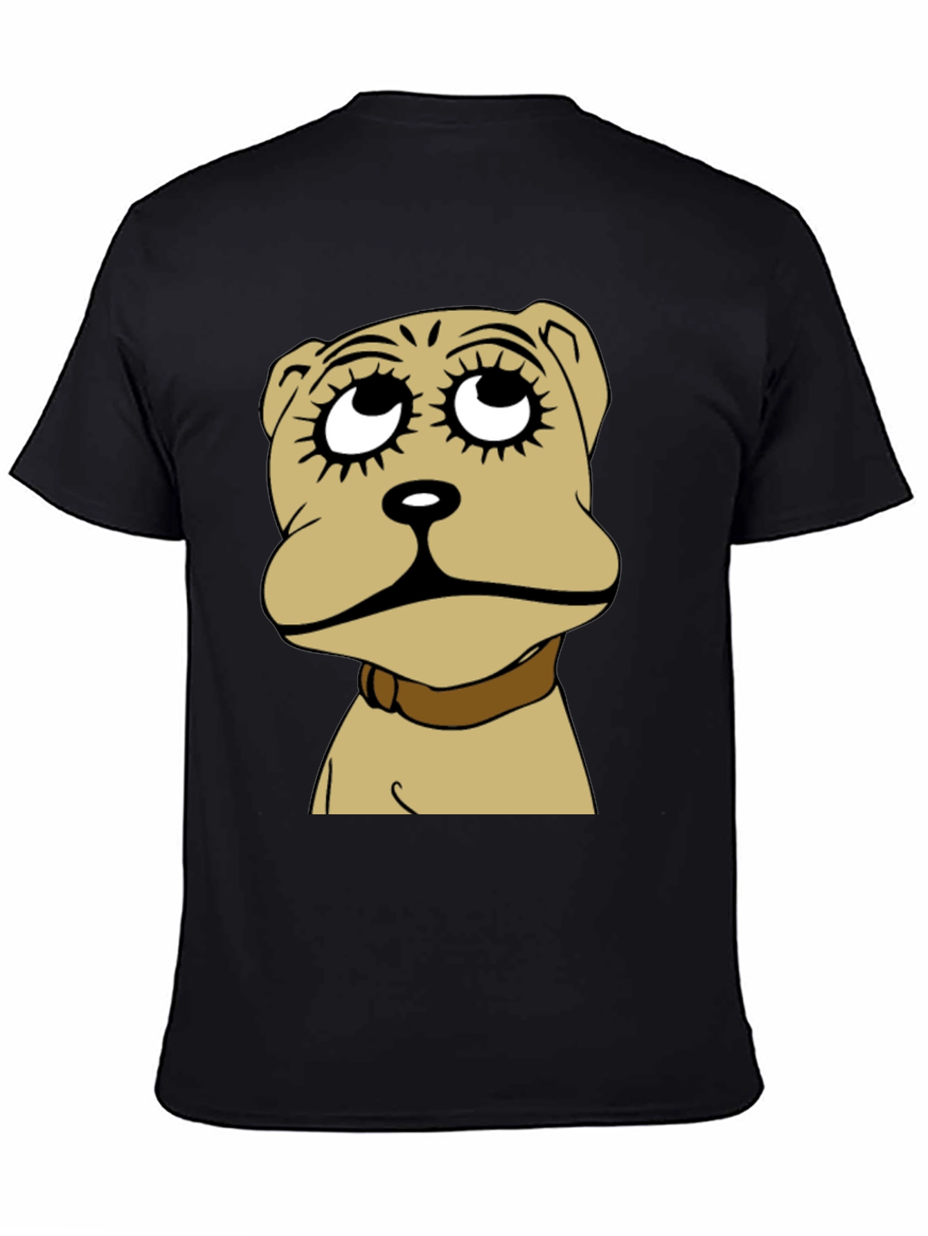 Dog Cartoon Graphic Black T-Shirt