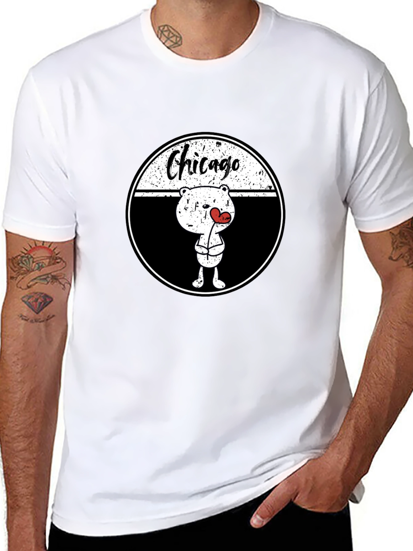 Chicago Bear Love T-Shirt - Trendy Graphic Tee