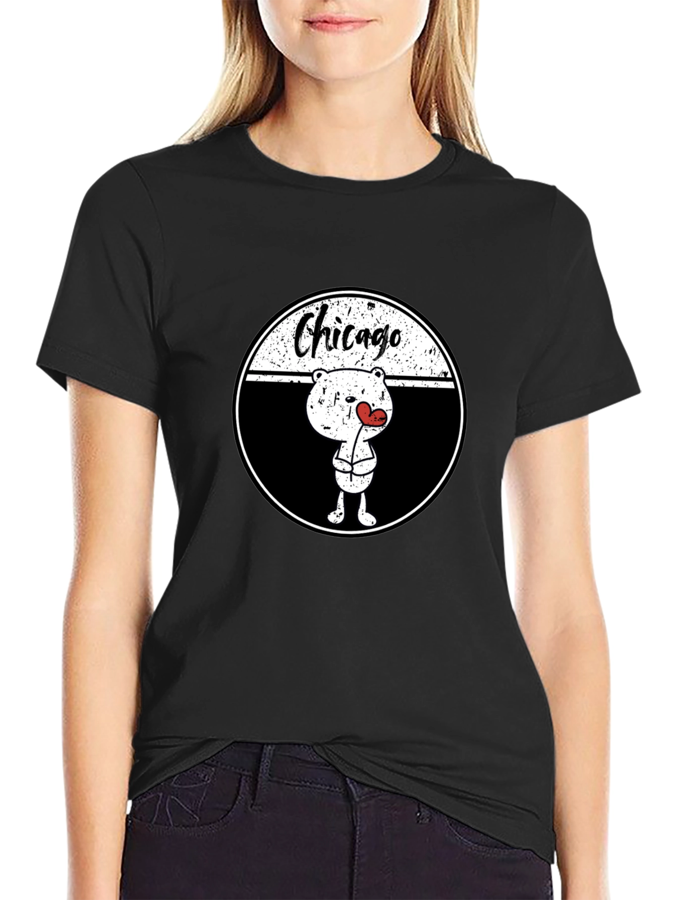 Chicago Bear Love T-Shirt - Trendy Graphic Tee