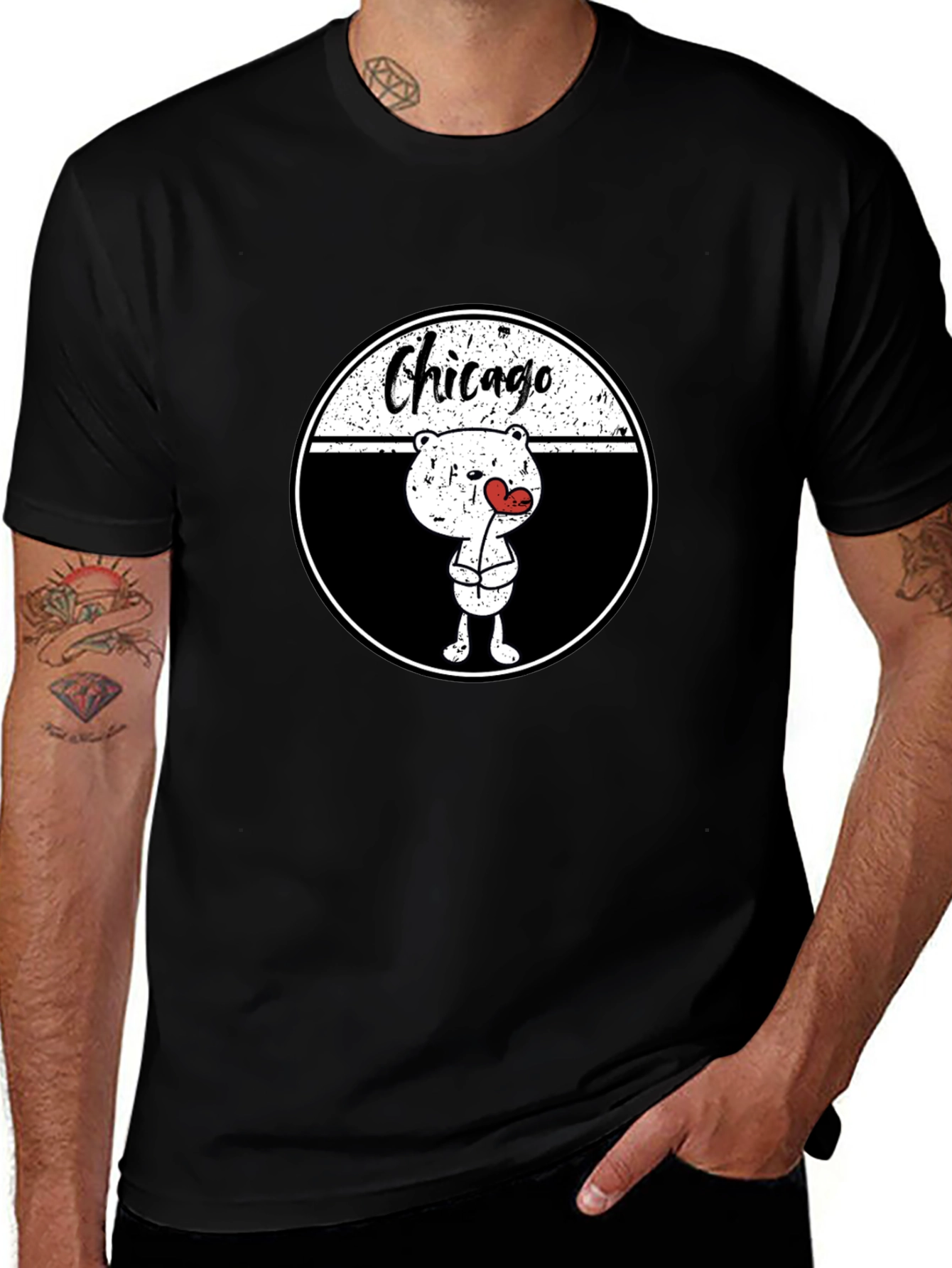 Chicago Bear Love T-Shirt - Trendy Graphic Tee