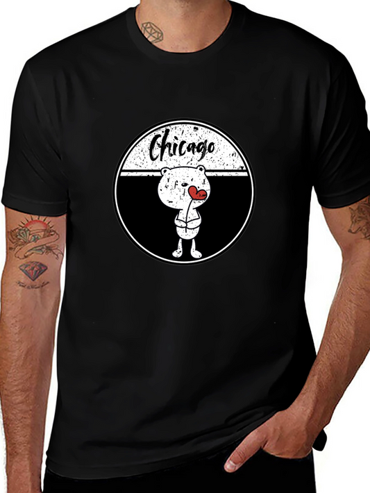 Chicago Bear Love T-Shirt - Trendy Graphic Tee