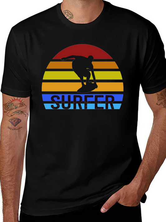 Retro Surfer Sunset Graphic T-Shirt