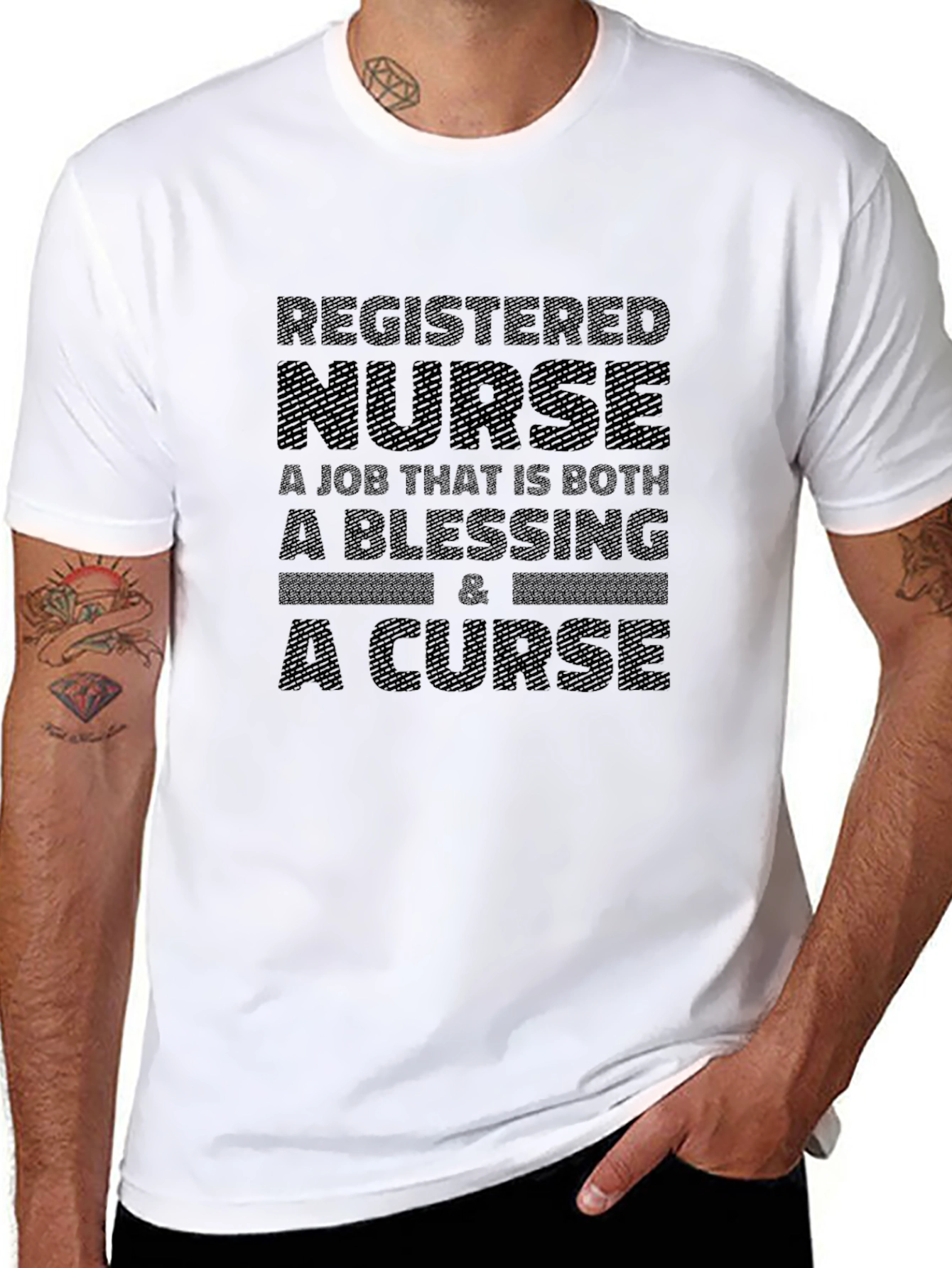 Registered Nurse Blessing & Curse Graphic T-Shirt