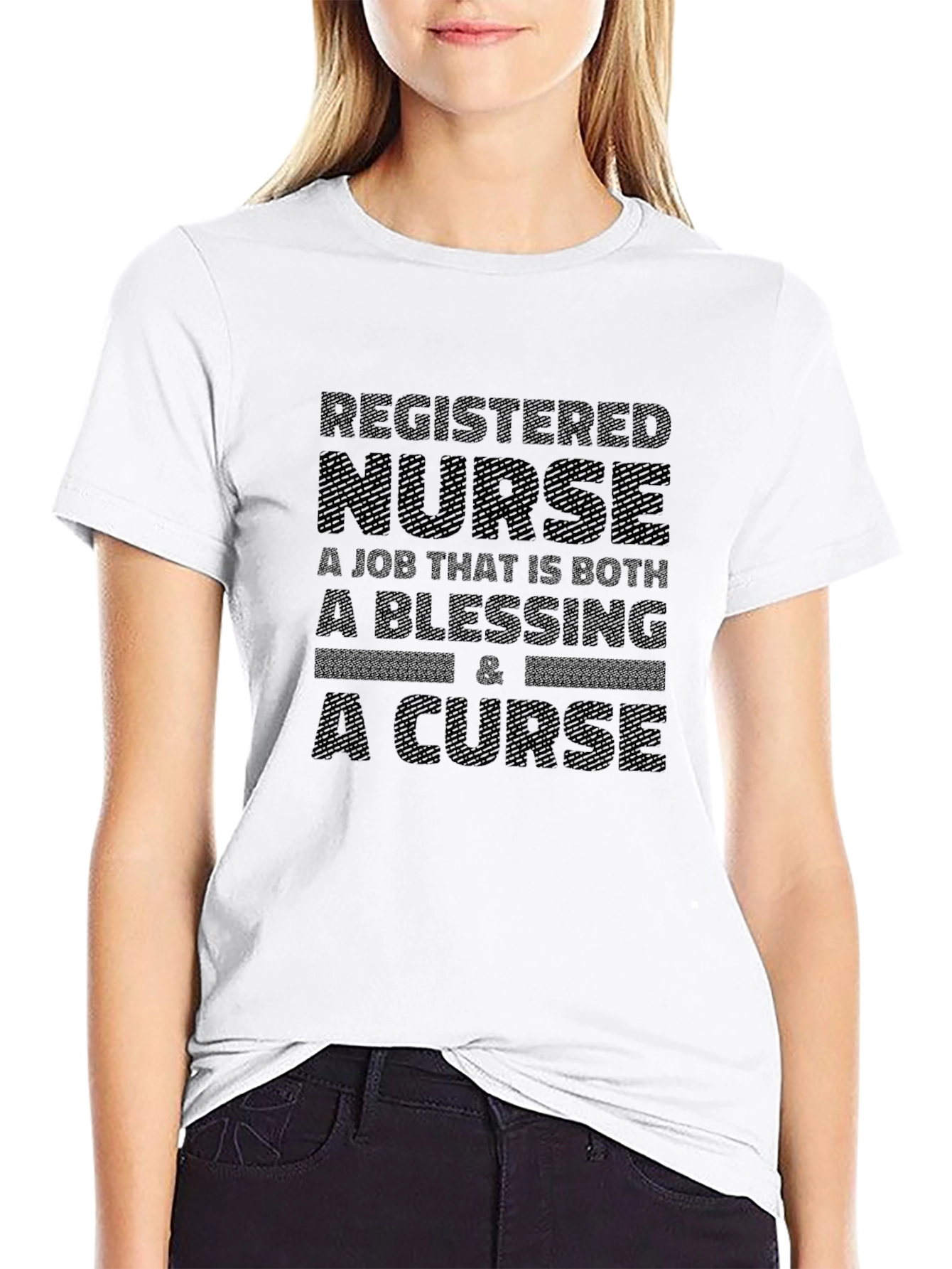 Registered Nurse Blessing & Curse Graphic T-Shirt