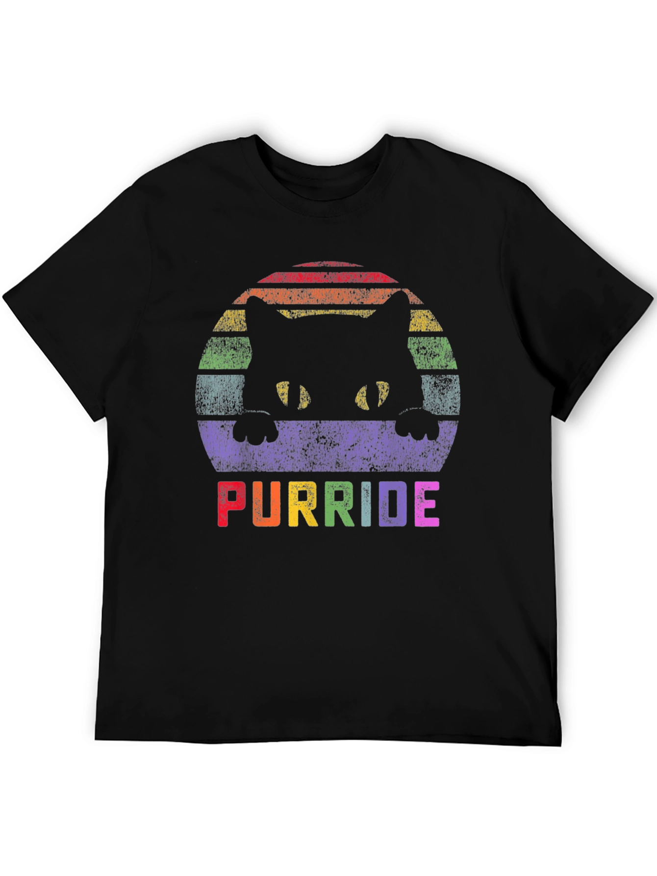 Purride LGBTQ+ Cat T-Shirt - Rainbow Pride