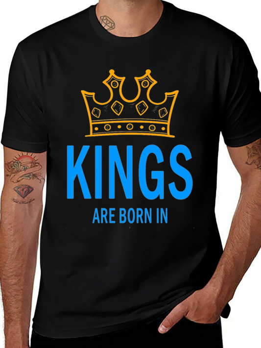 Kings Are Born In T-Shirt - Black Crew Neck