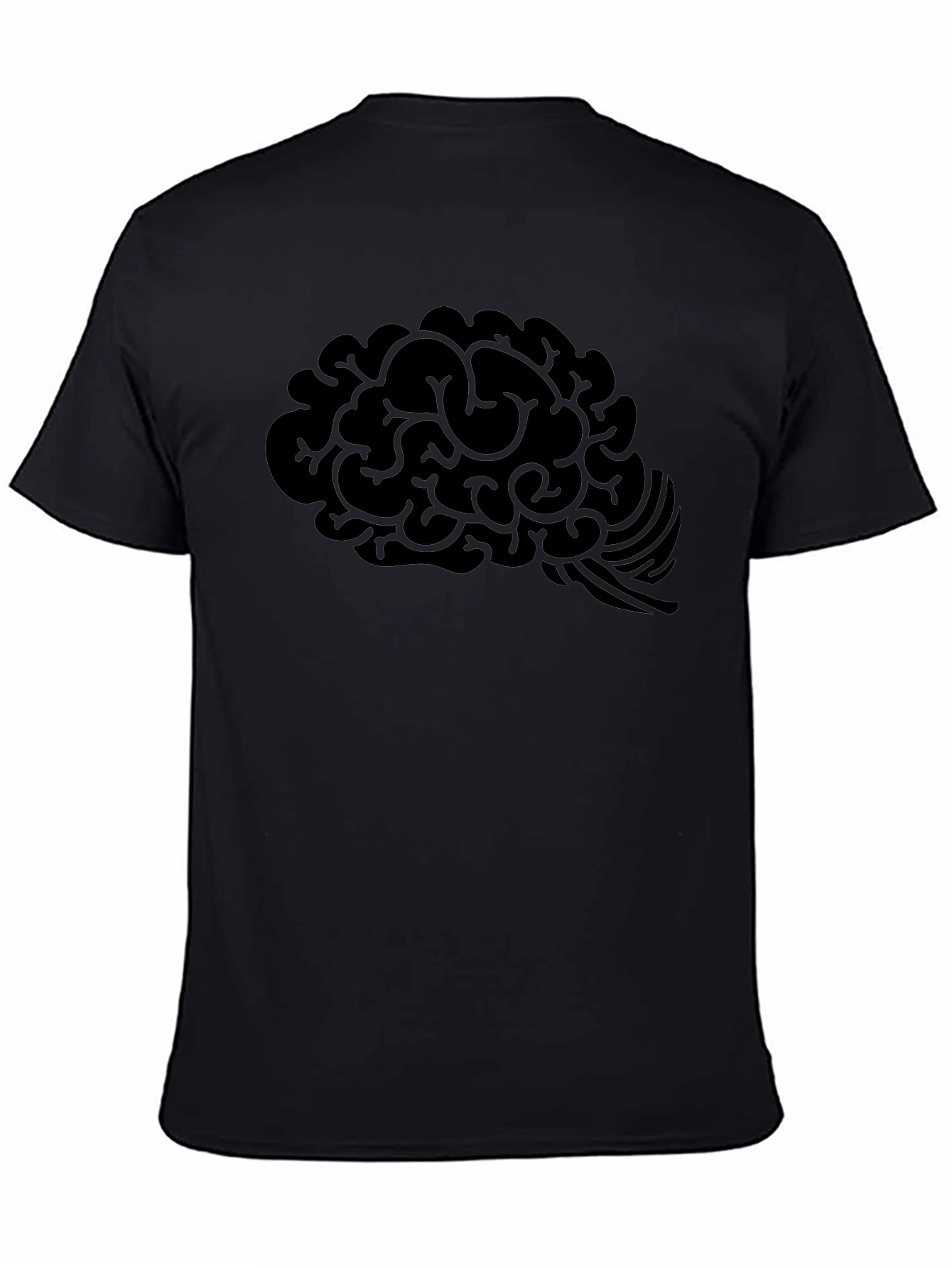 Brain Graphic T-Shirt - Mens Black Cotton Tee
