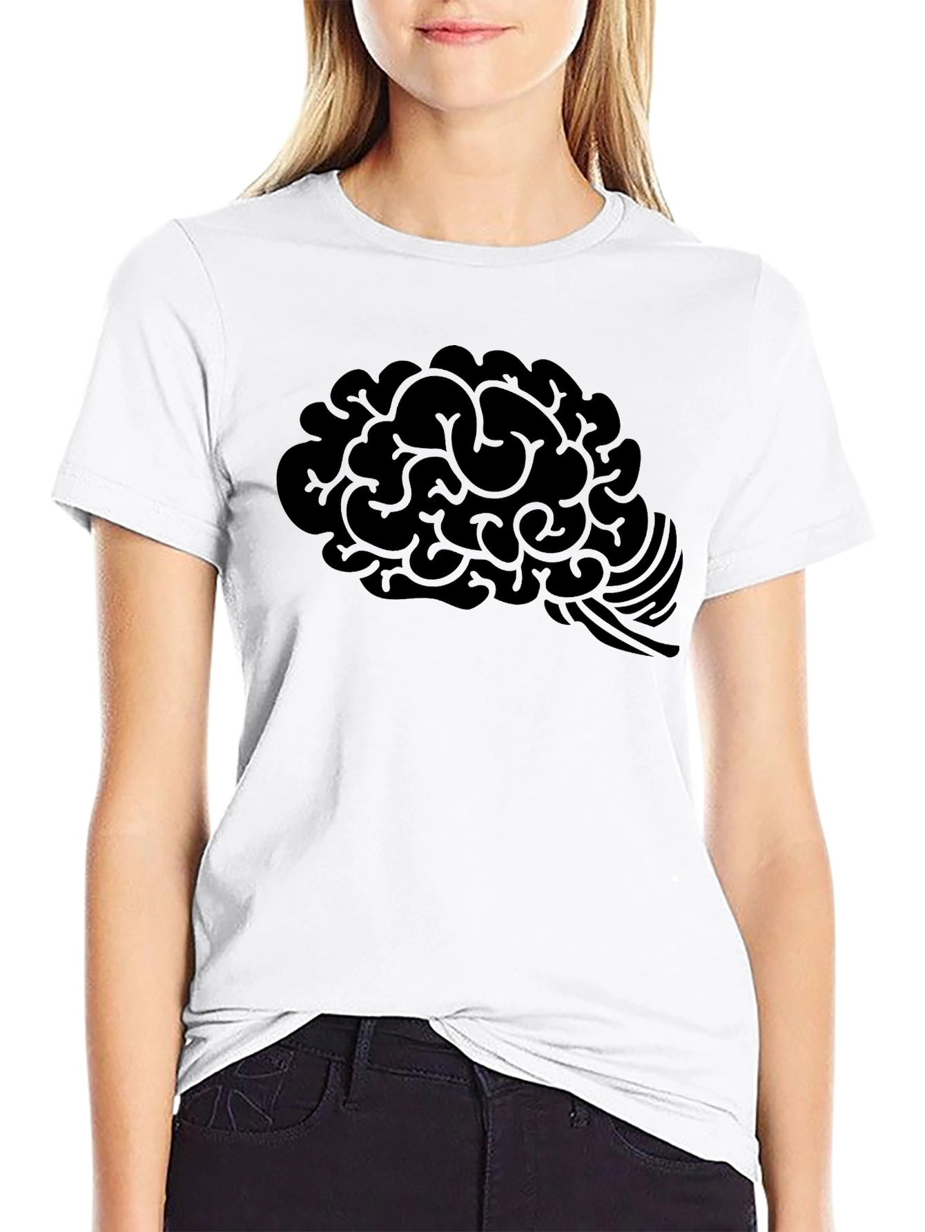 Brain Graphic T-Shirt - Mens Black Cotton Tee
