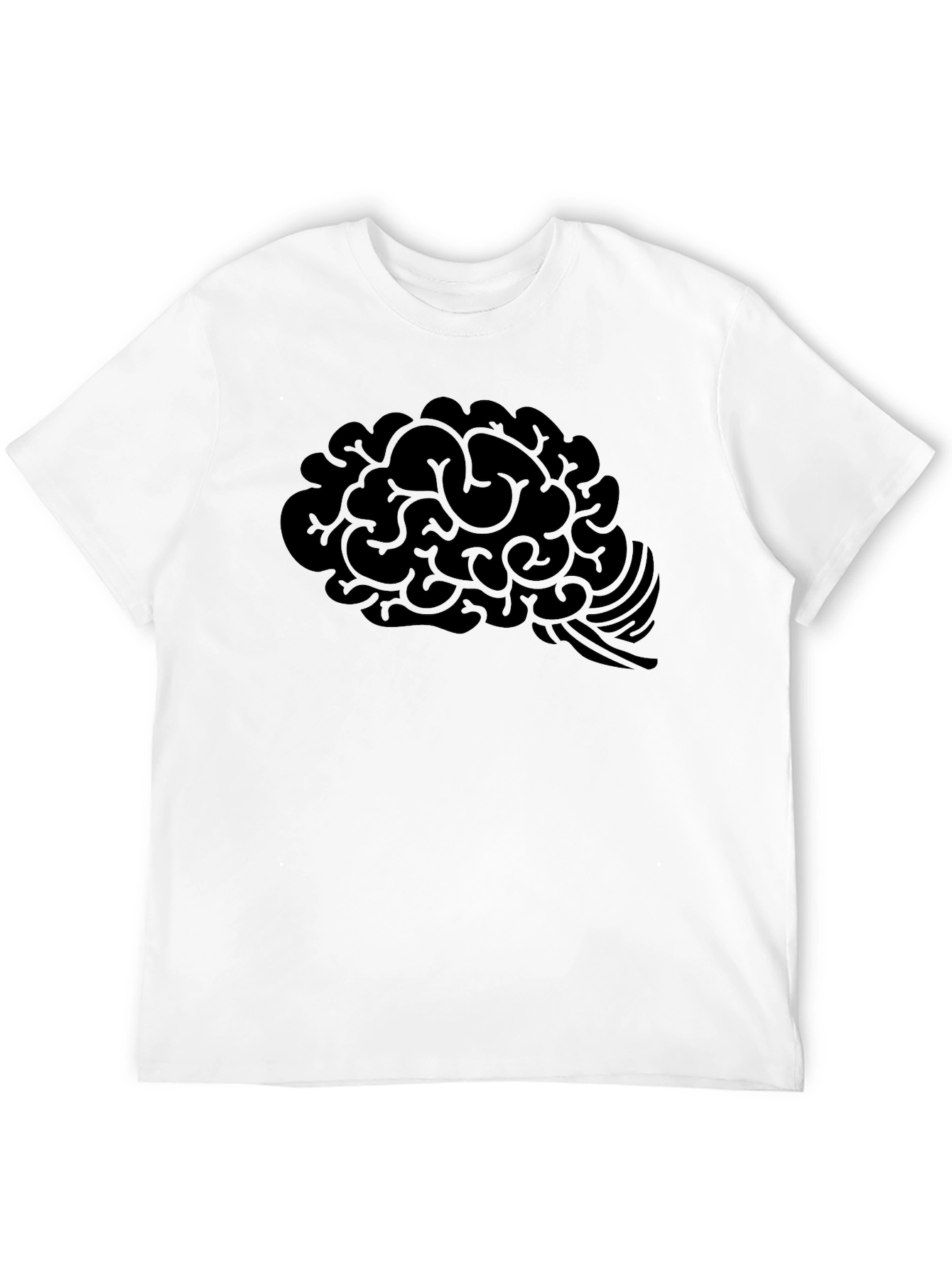 Brain Graphic T-Shirt - Mens Black Cotton Tee