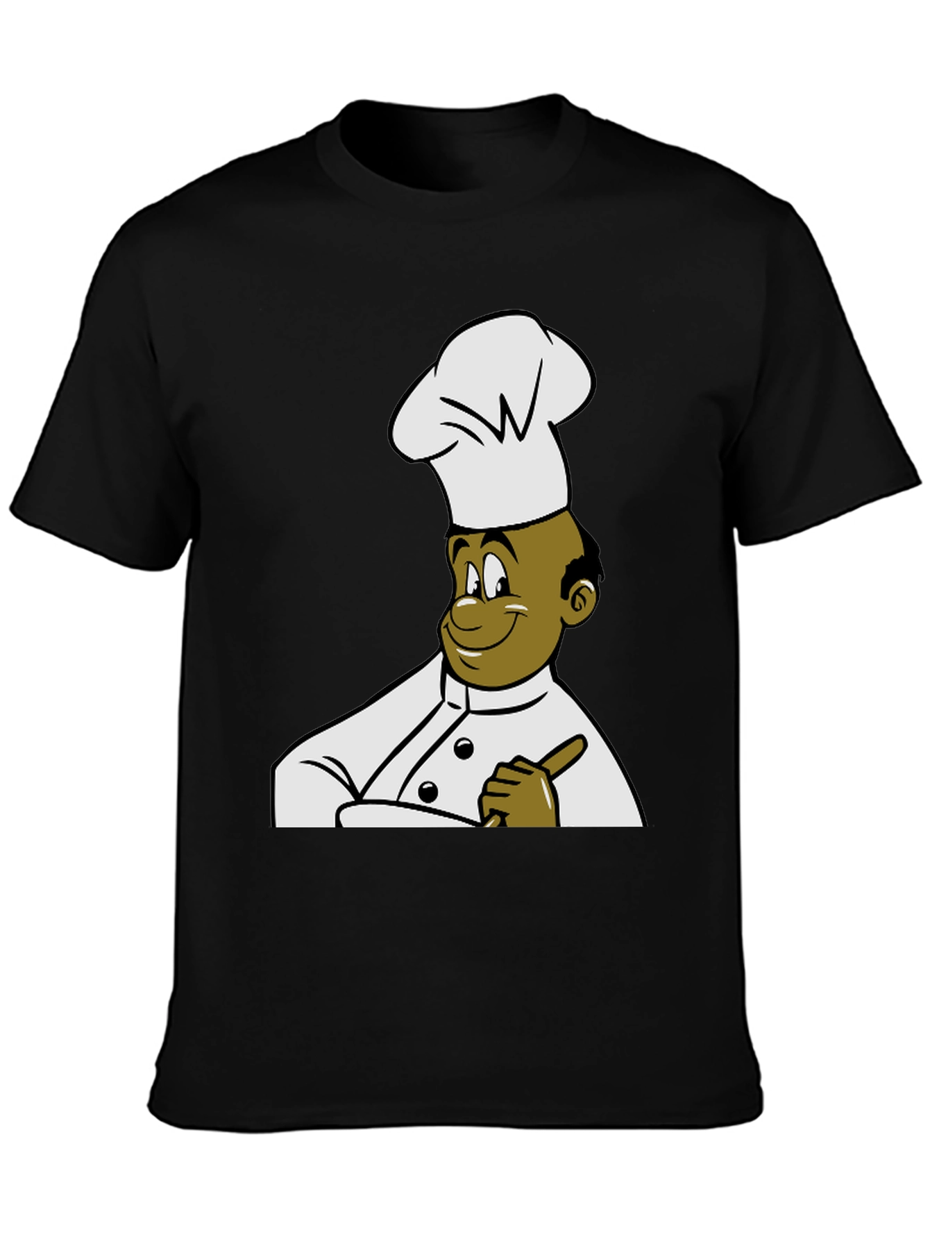Chef Cartoon T-Shirt - Black Cotton Tee