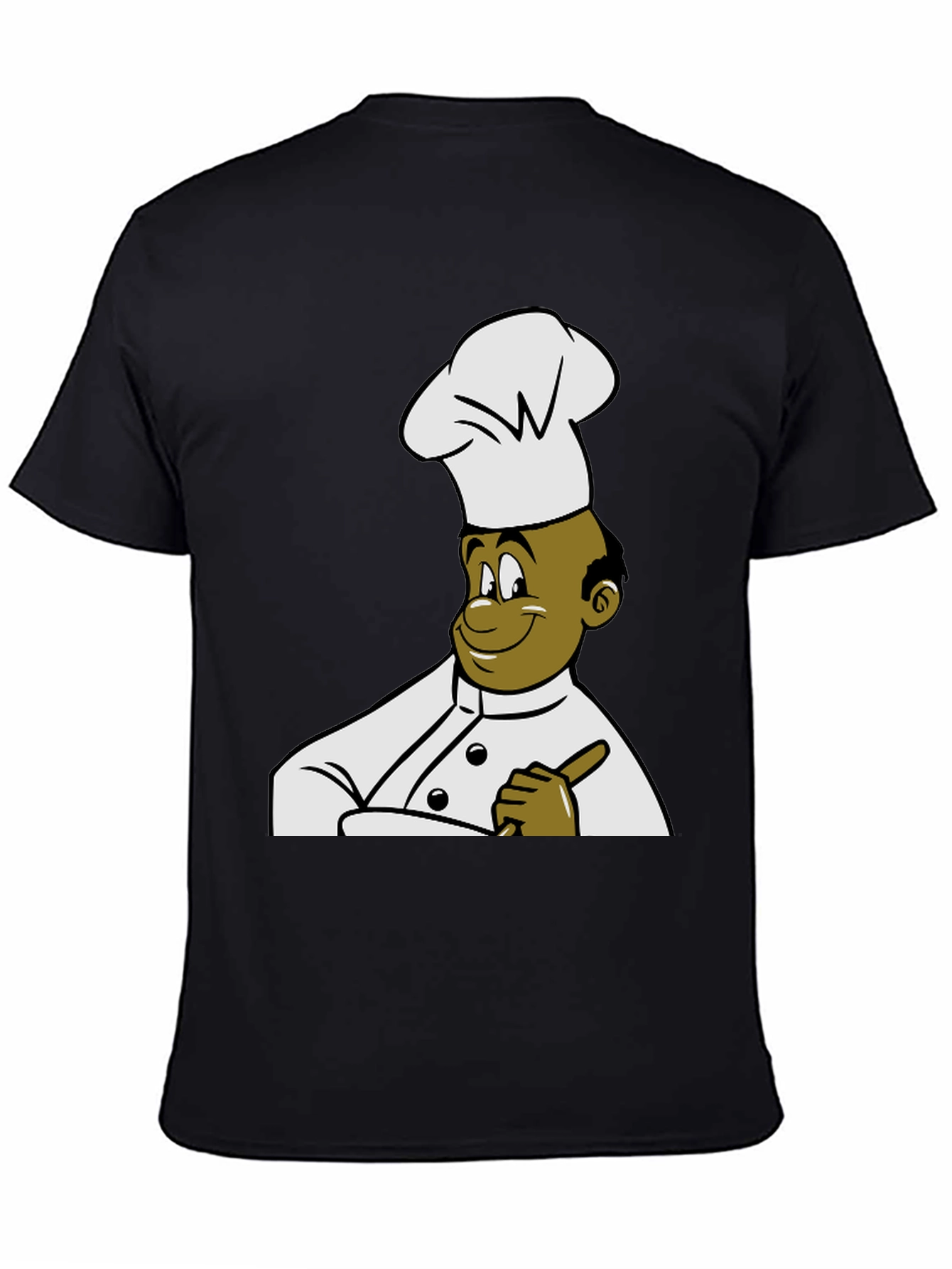 Chef Cartoon T-Shirt - Black Cotton Tee