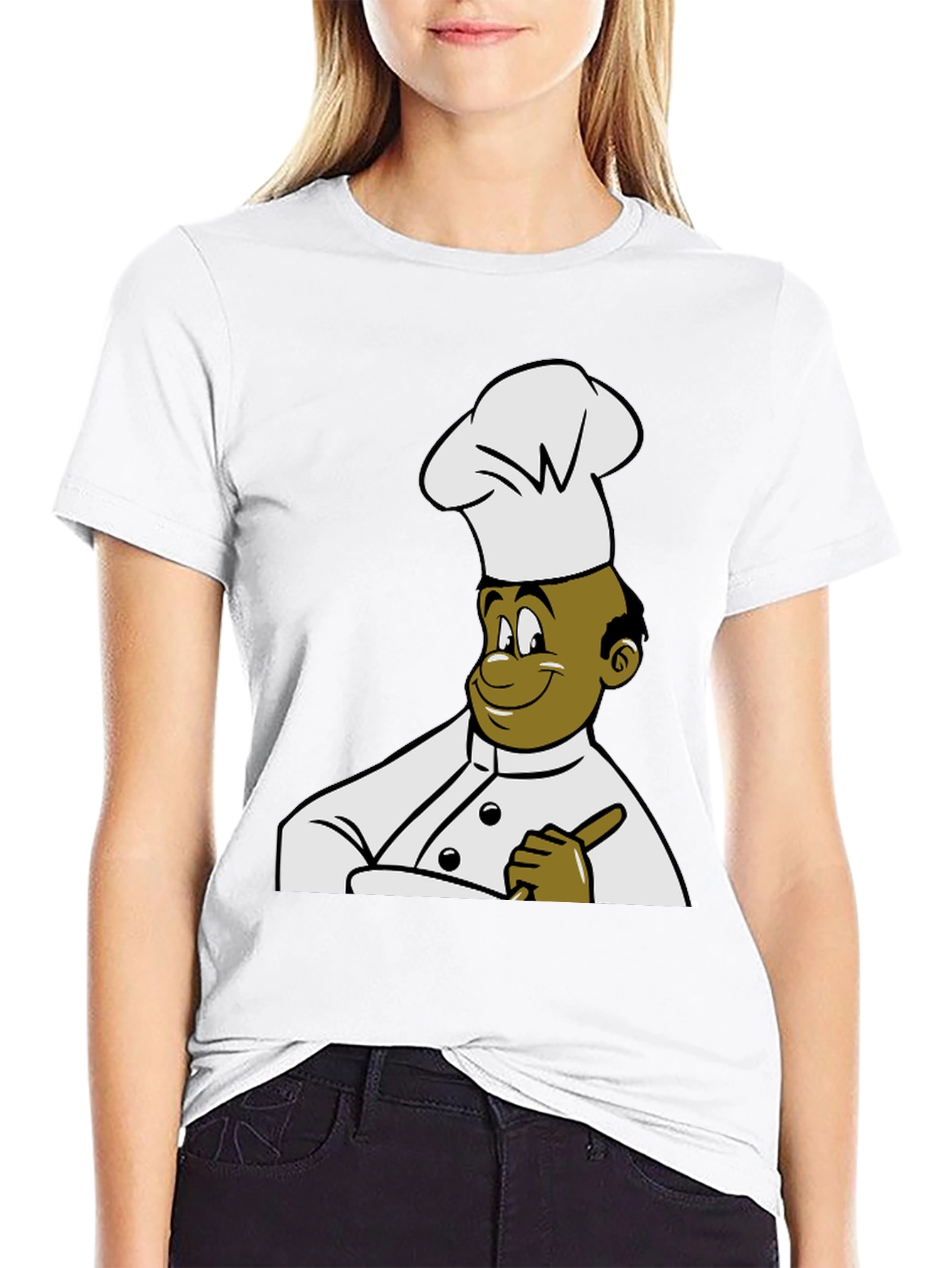 Chef Cartoon T-Shirt - Black Cotton Tee