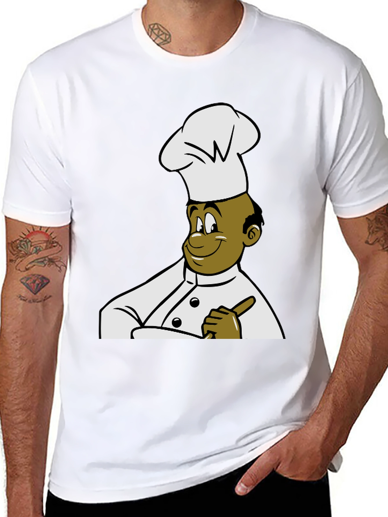 Chef Cartoon T-Shirt - Black Cotton Tee