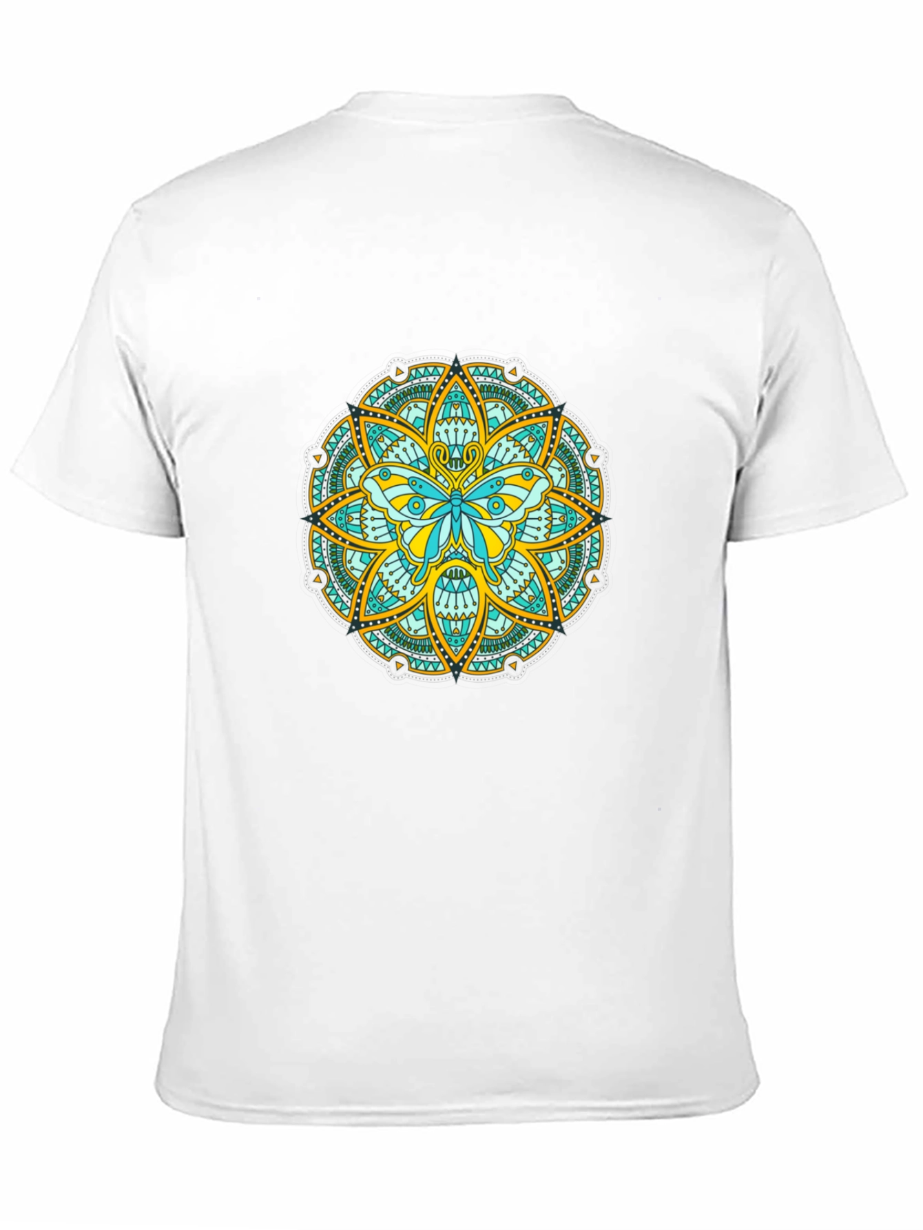 Butterfly Mandala Graphic Tee - Black Casual Shirt