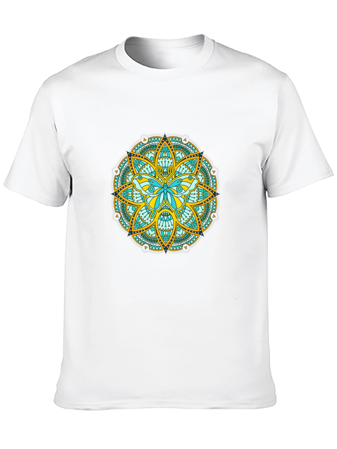 Butterfly Mandala Graphic Tee - Black Casual Shirt