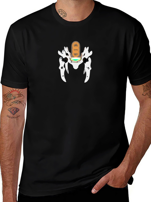 Unique Graphic Print T-Shirt - Black