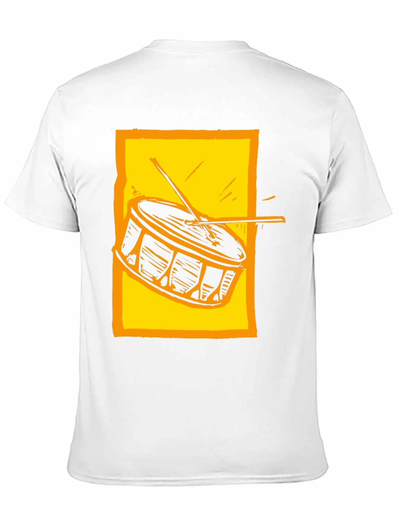 Drum Graphic Tee - Black Cotton Crew Neck