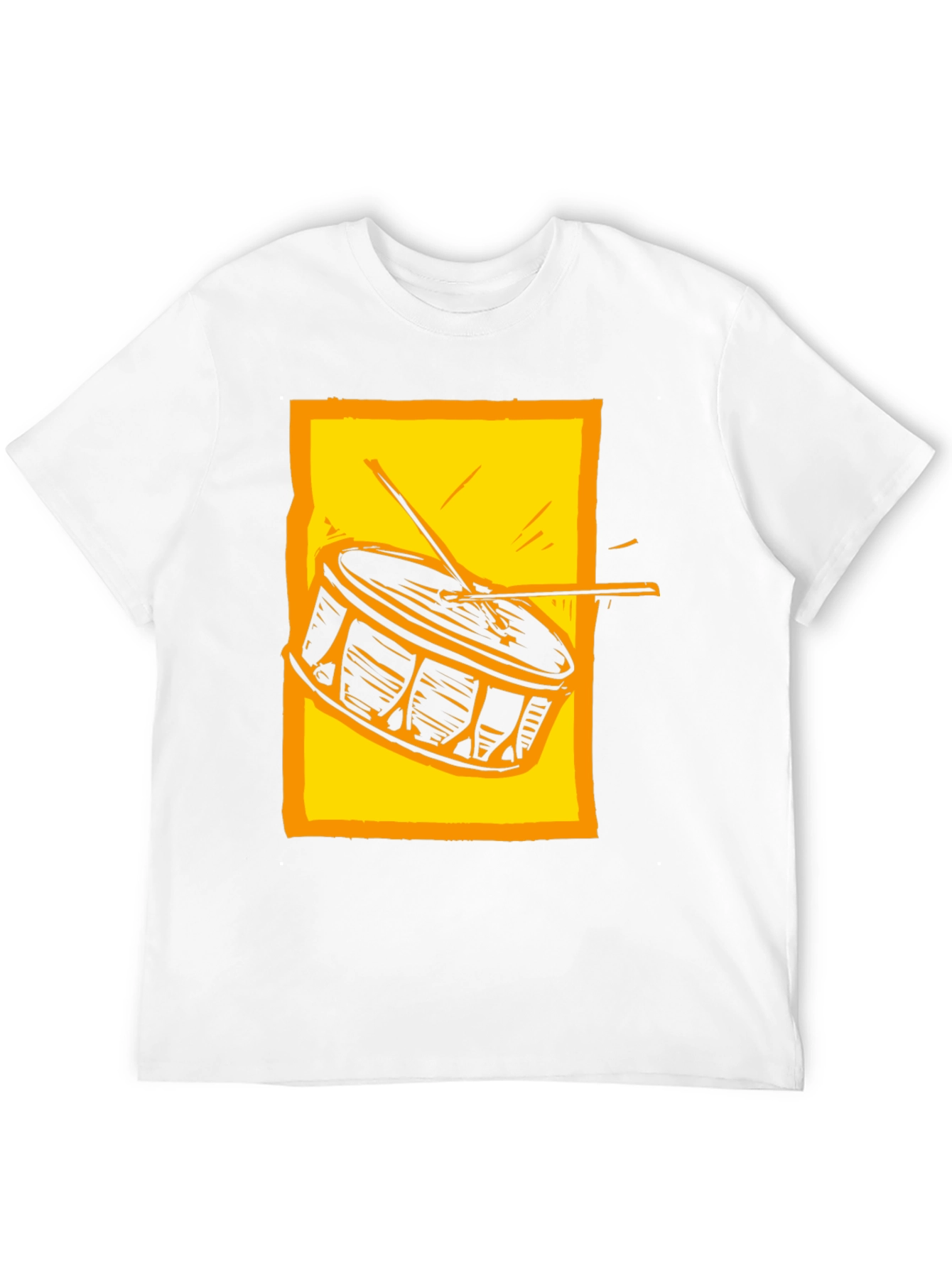 Drum Graphic Tee - Black Cotton Crew Neck