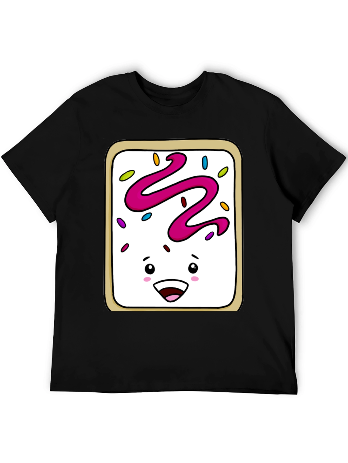 Funny Pop Tart Graphic T-Shirt - Black