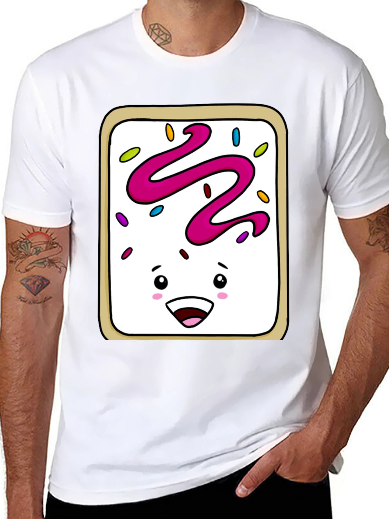 Funny Pop Tart Graphic T-Shirt - Black