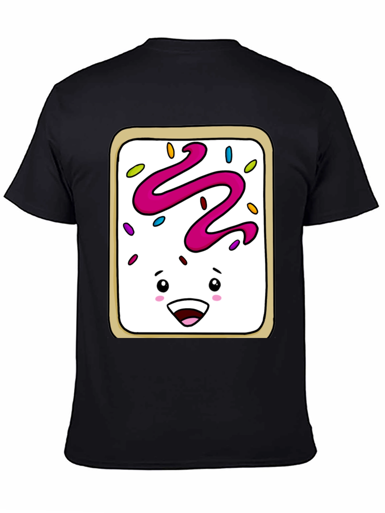 Funny Pop Tart Graphic T-Shirt - Black