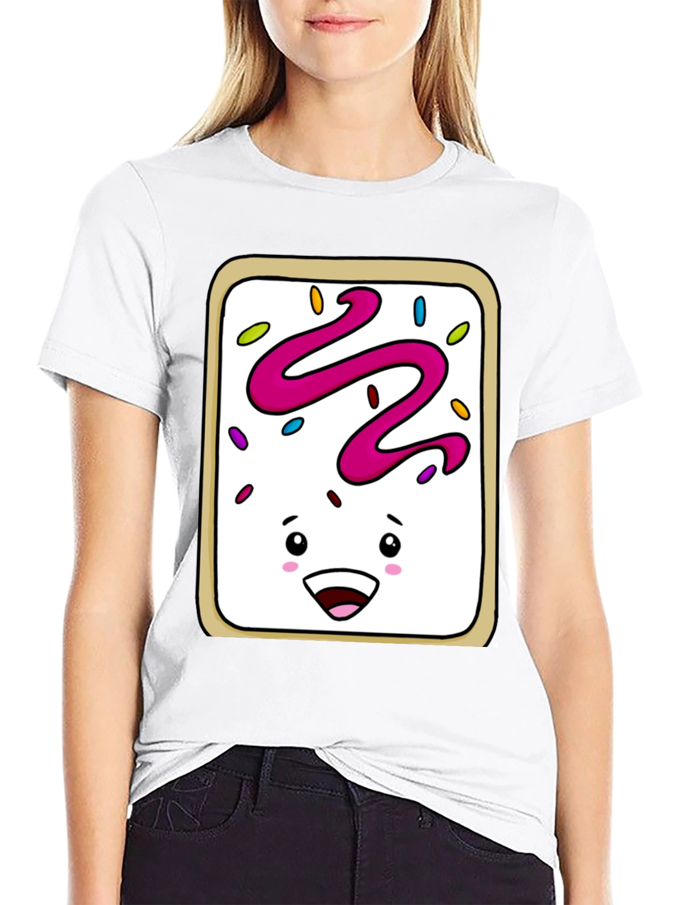 Funny Pop Tart Graphic T-Shirt - Black