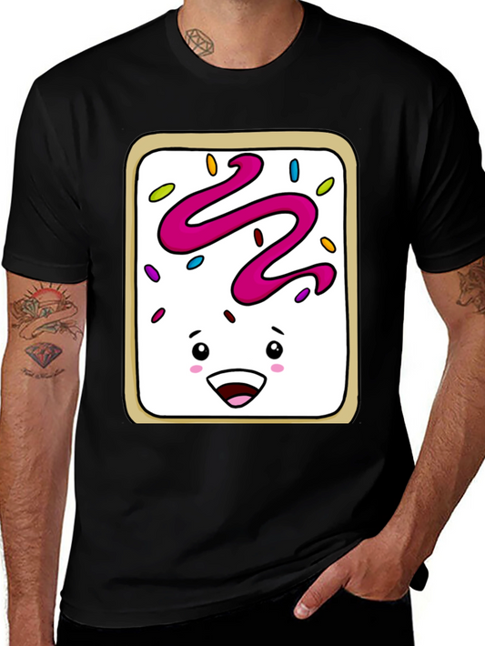 Funny Pop Tart Graphic T-Shirt - Black