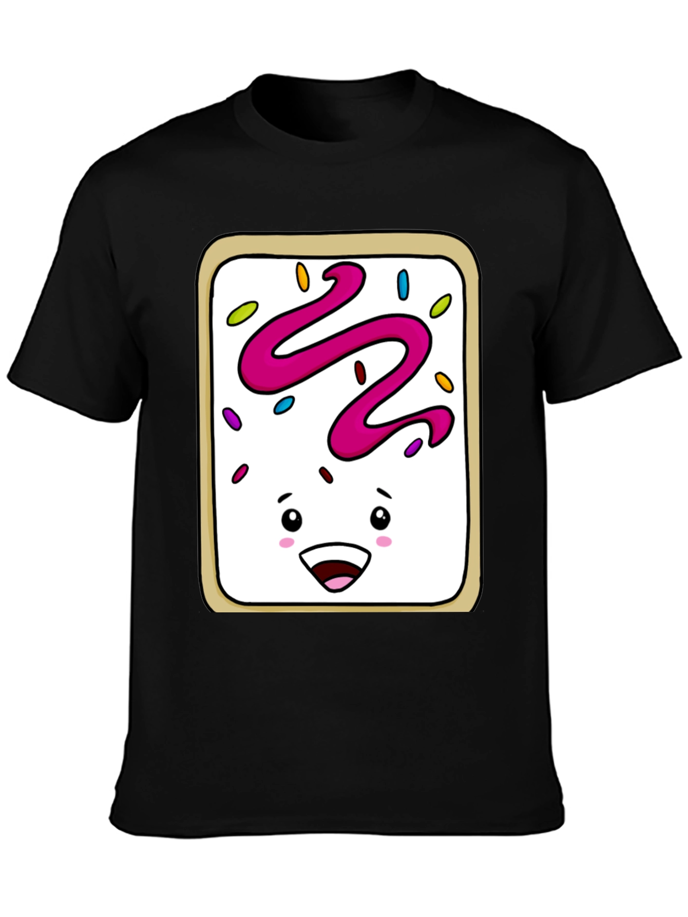 Funny Pop Tart Graphic T-Shirt - Black