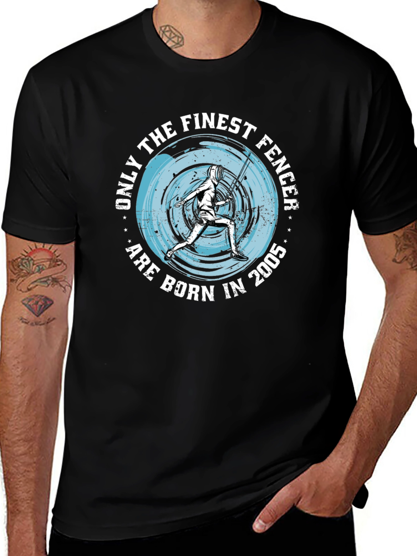 Finest Fencer Born in 2005 Black T-Shirt