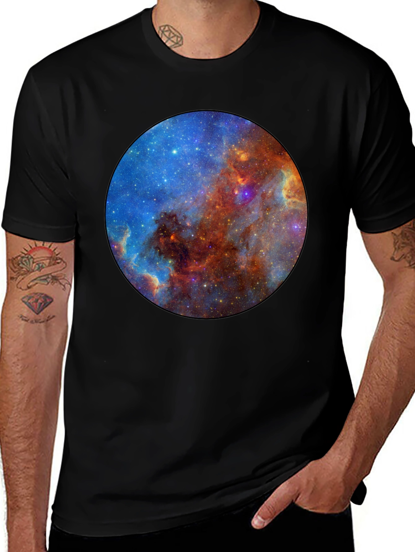 Nebula Graphic Tee - Black Cotton Blend