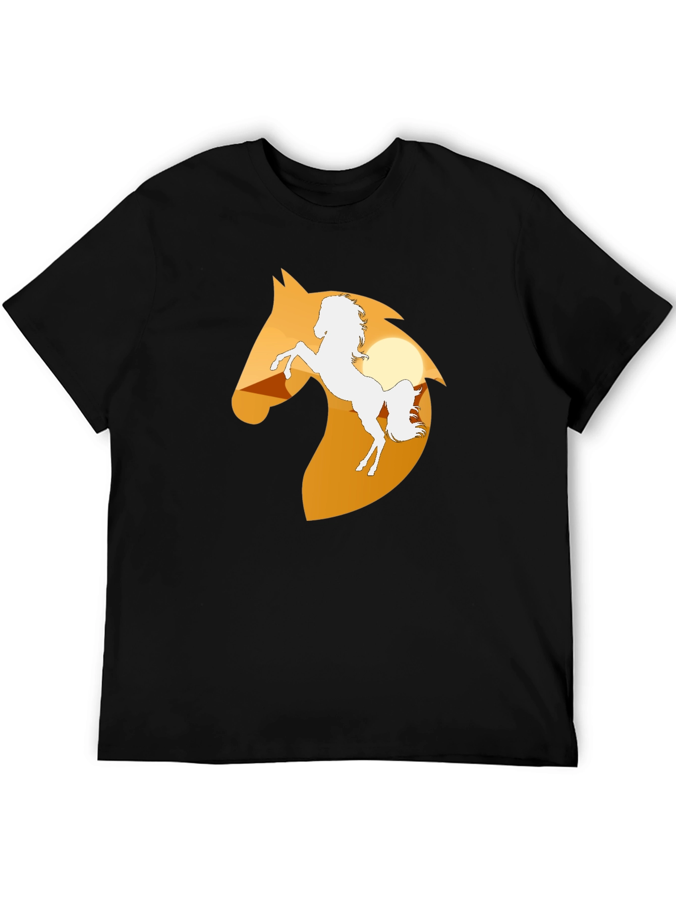Horse Silhouette Graphic Tee - Black