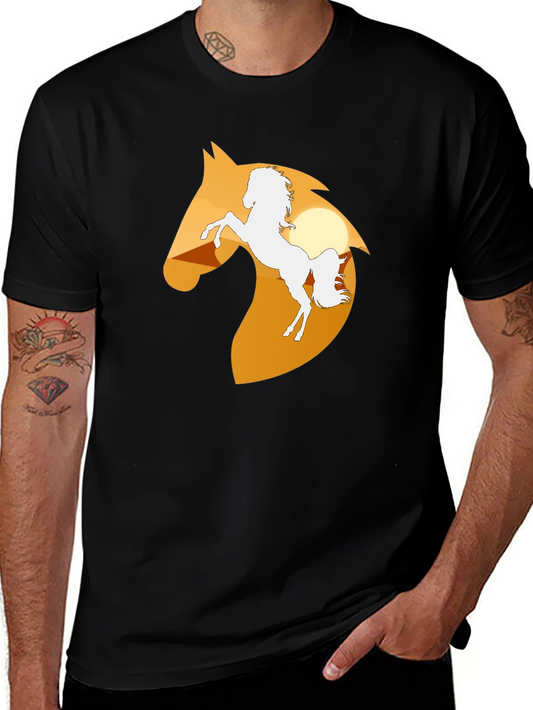 Horse Silhouette Graphic Tee - Black