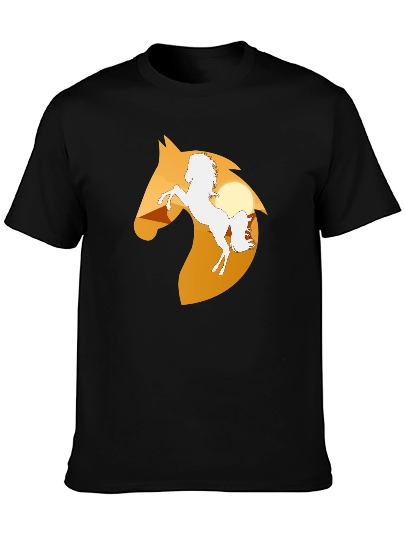 Horse Silhouette Graphic Tee - Black